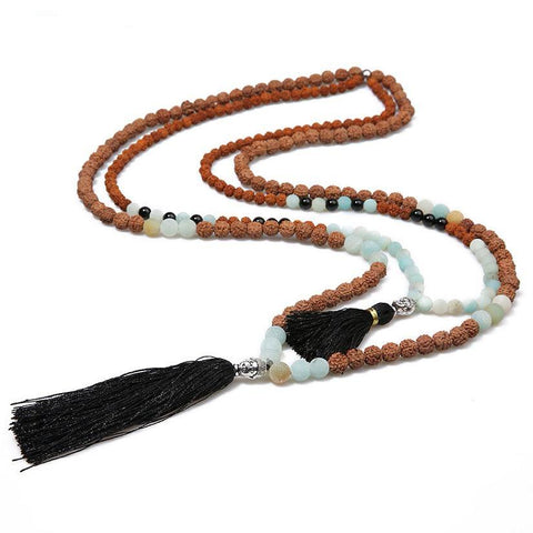 Natural Stone and Wood Mala Beads